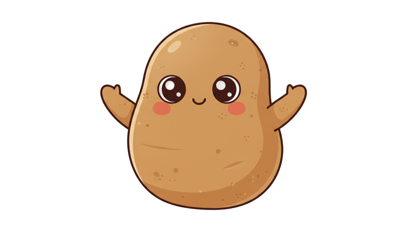 kawaii potato png PNG transparent background