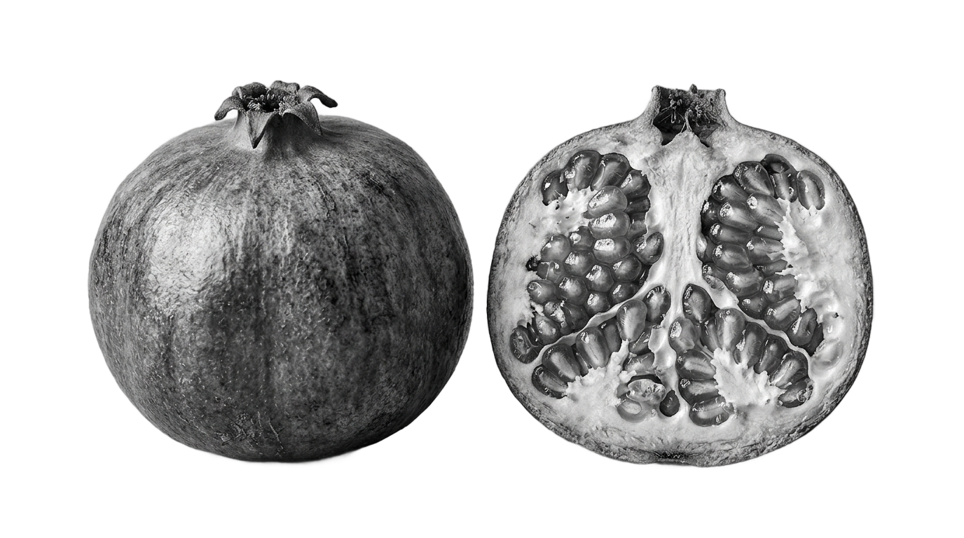 pomegranate png black and white PNG transparent background