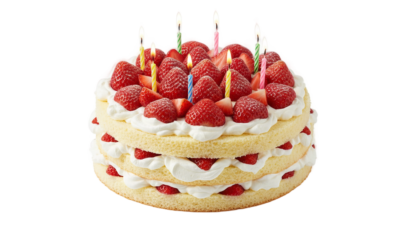 strawberry shortcake birthday png PNG transparent background