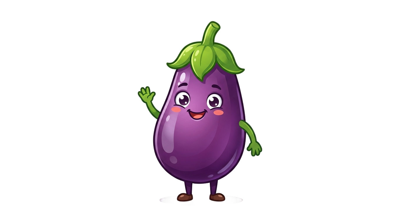 eggplant cartoon png PNG transparent background