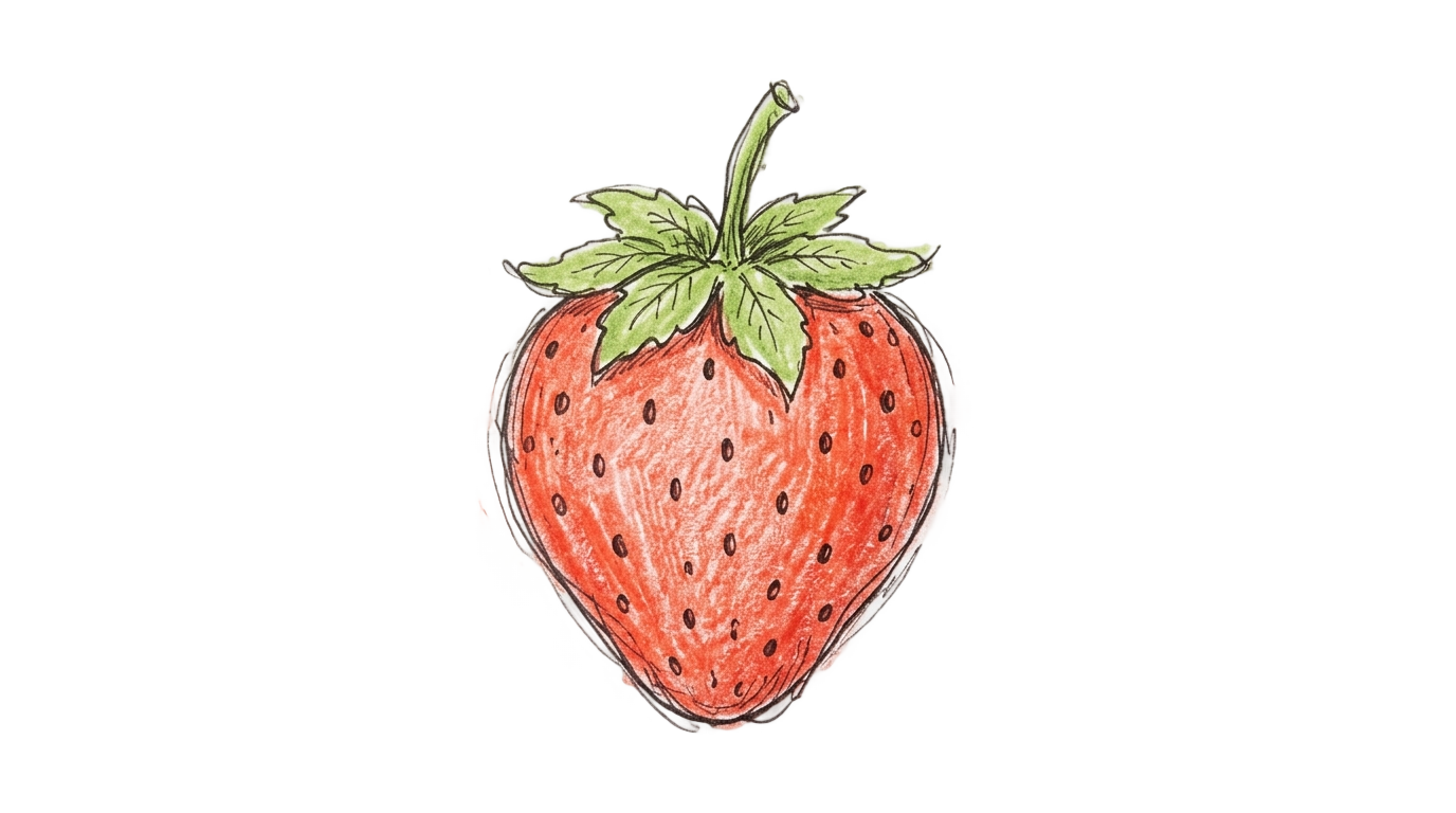 strawberry doodle png PNG transparent background