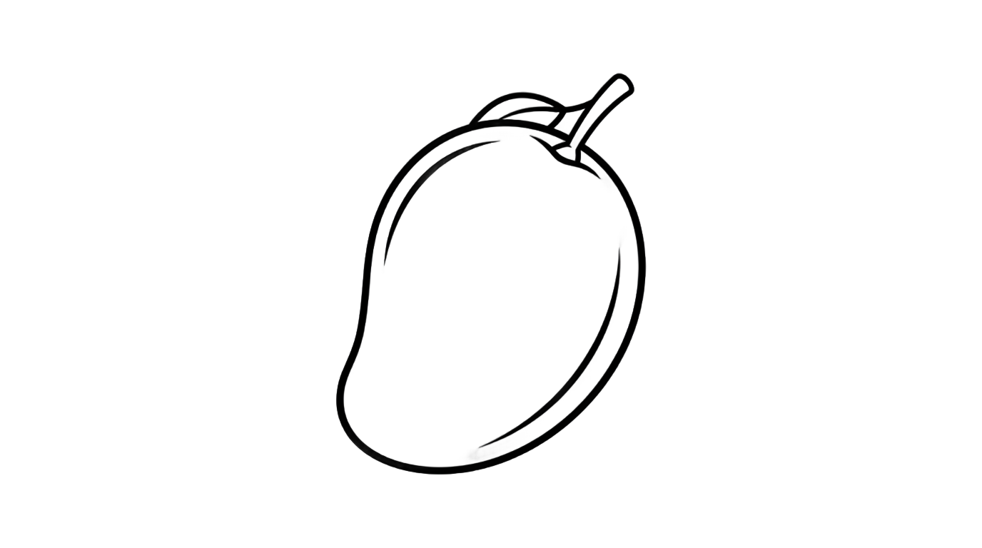 mango line art png PNG transparent background