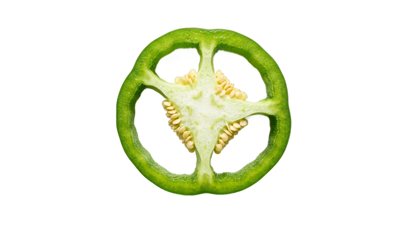 sliced green pepper png PNG transparent background