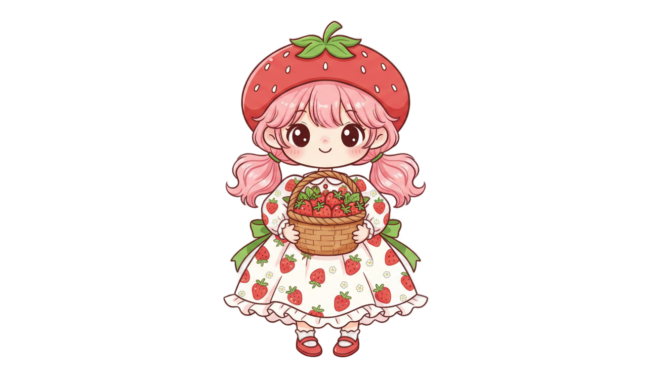 strawberry shortcake cartoon png PNG transparent background