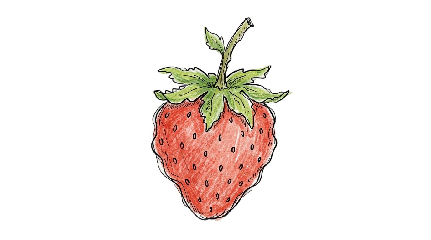 strawberry doodle png PNG transparent background