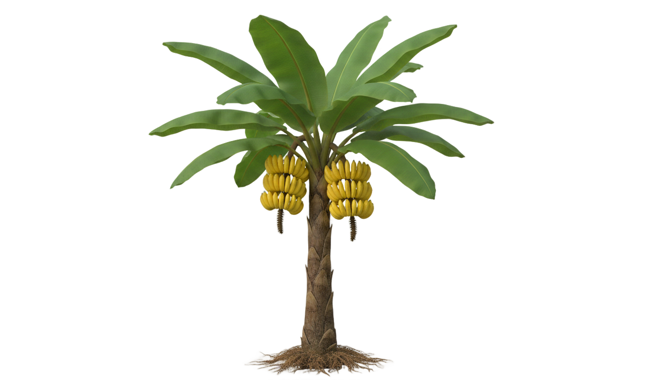 cartoon banana tree png PNG transparent background