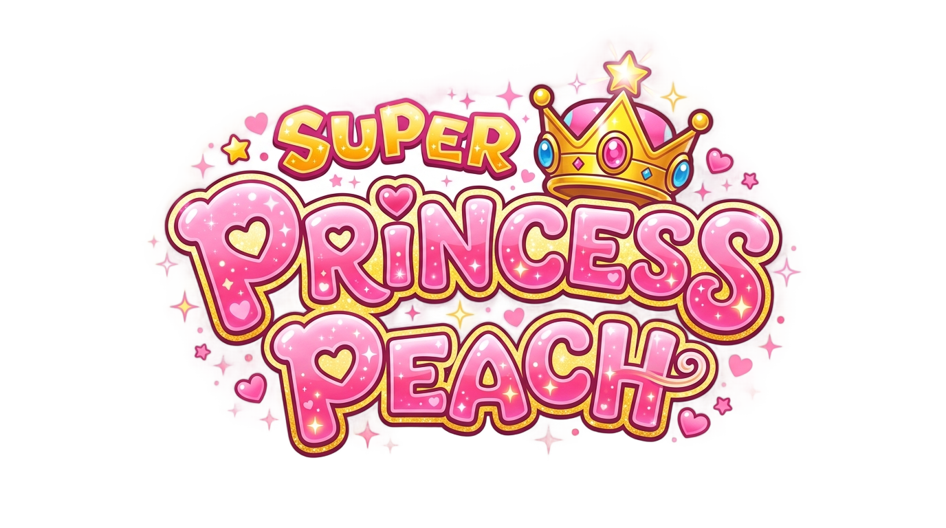 super princess peach logo png PNG transparent background