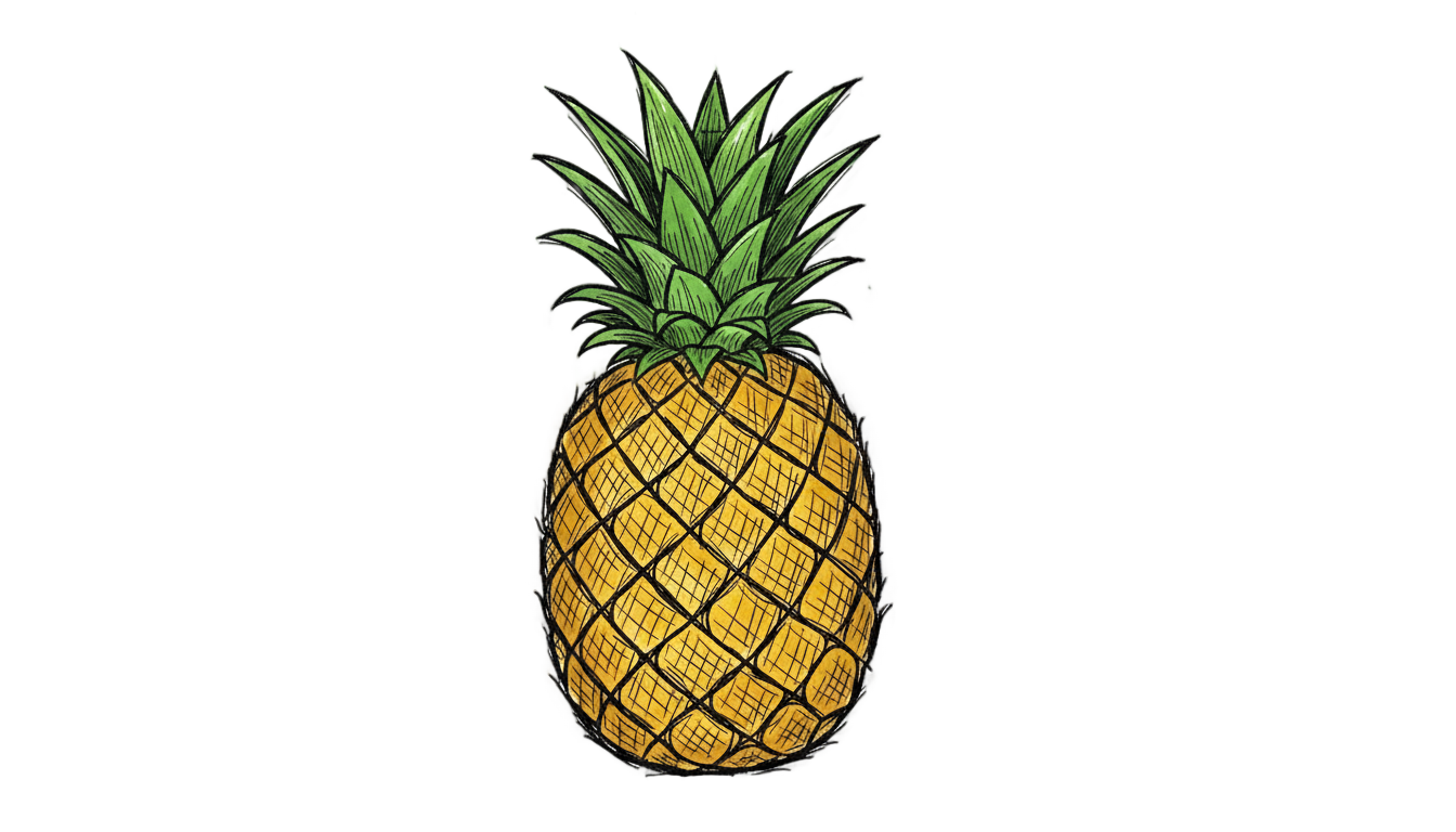 pineapple drawing png PNG transparent background