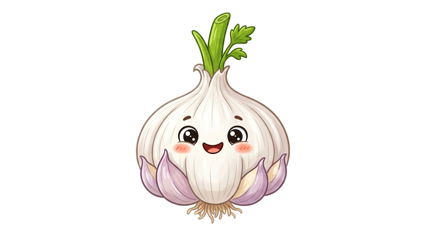 garlic png cartoon PNG transparent background