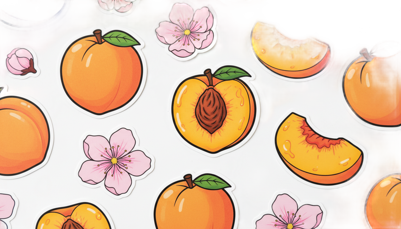 peach stickers png PNG transparent background