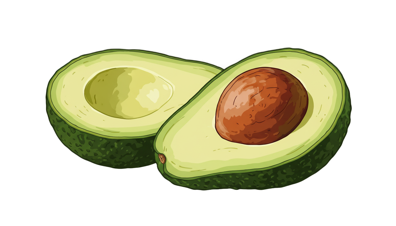 avocado illustration png PNG transparent background