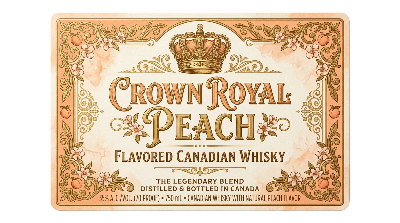 crown royal peach label png PNG transparent background