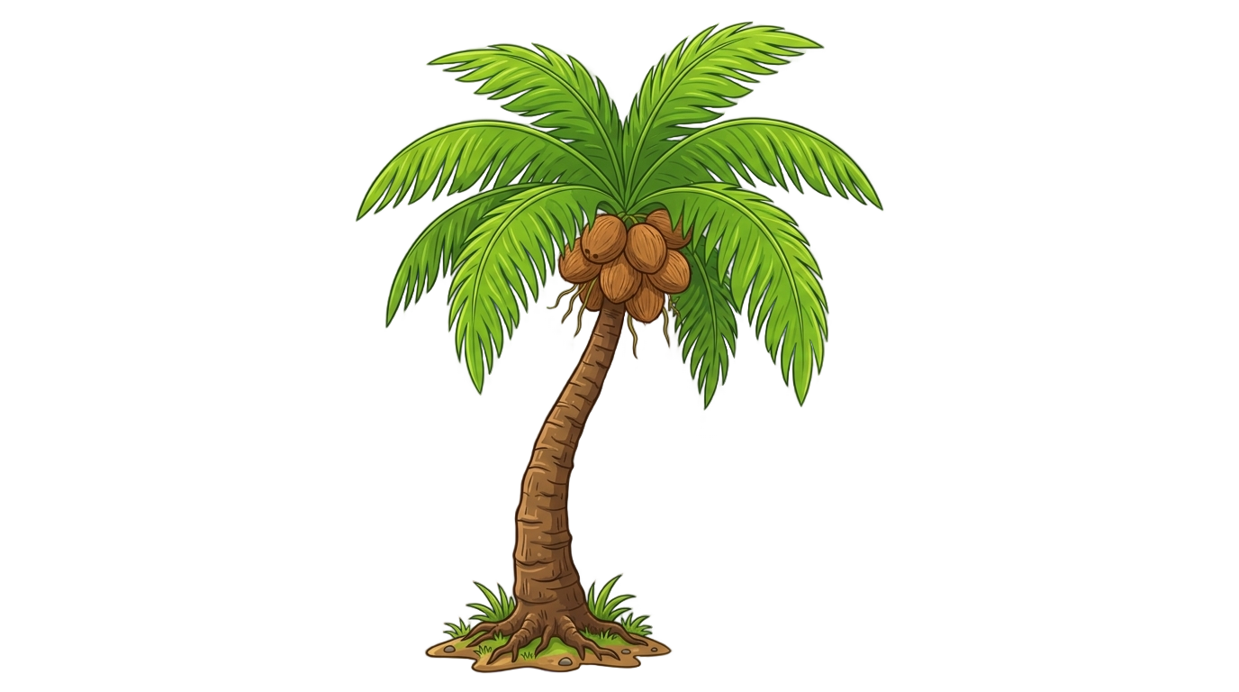 coconut tree png cartoon PNG transparent background