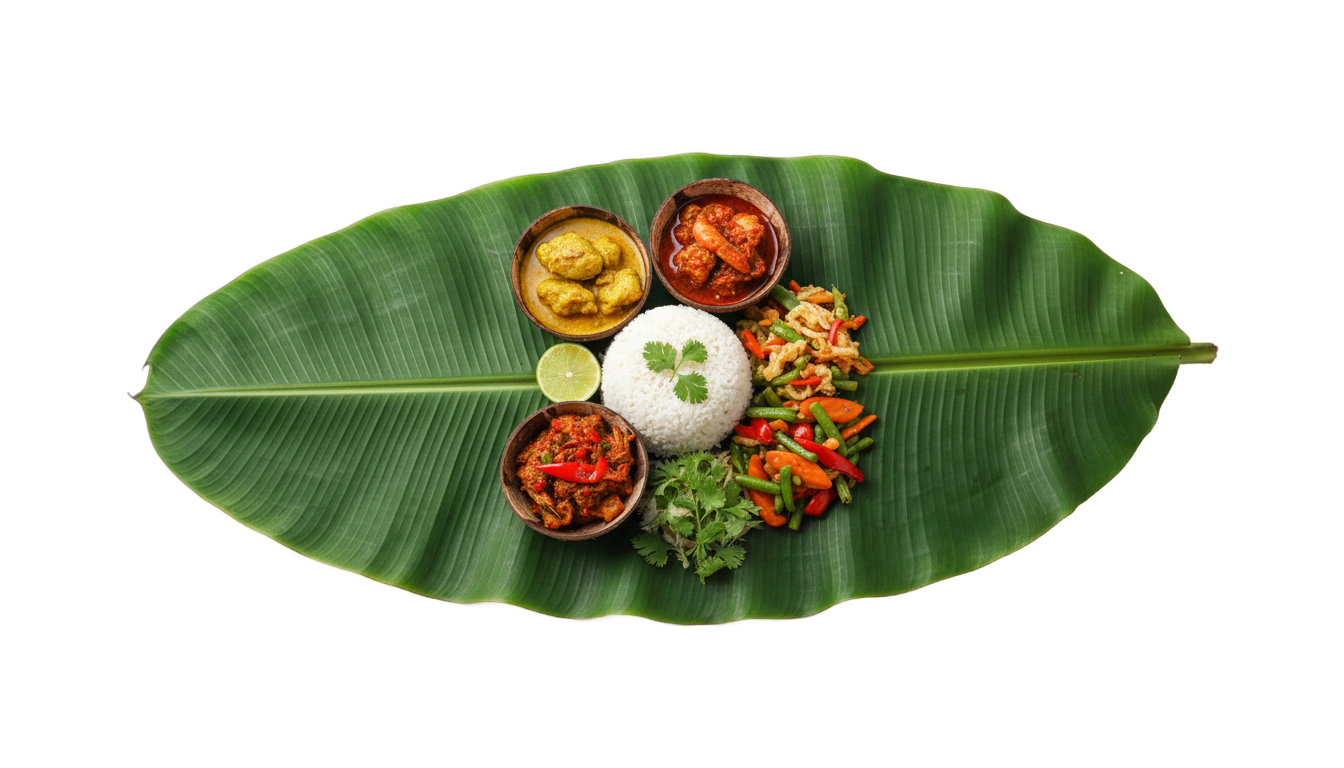banana leaf food png PNG transparent background