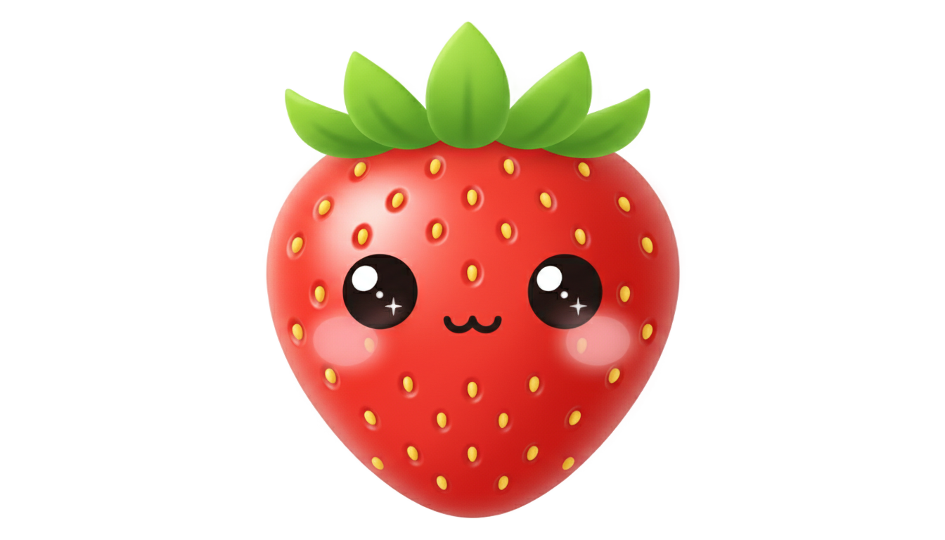 cute strawberry png PNG transparent background