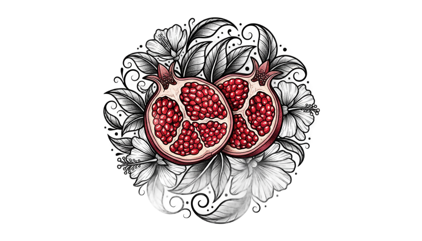 pomegranate tattoo png PNG transparent background