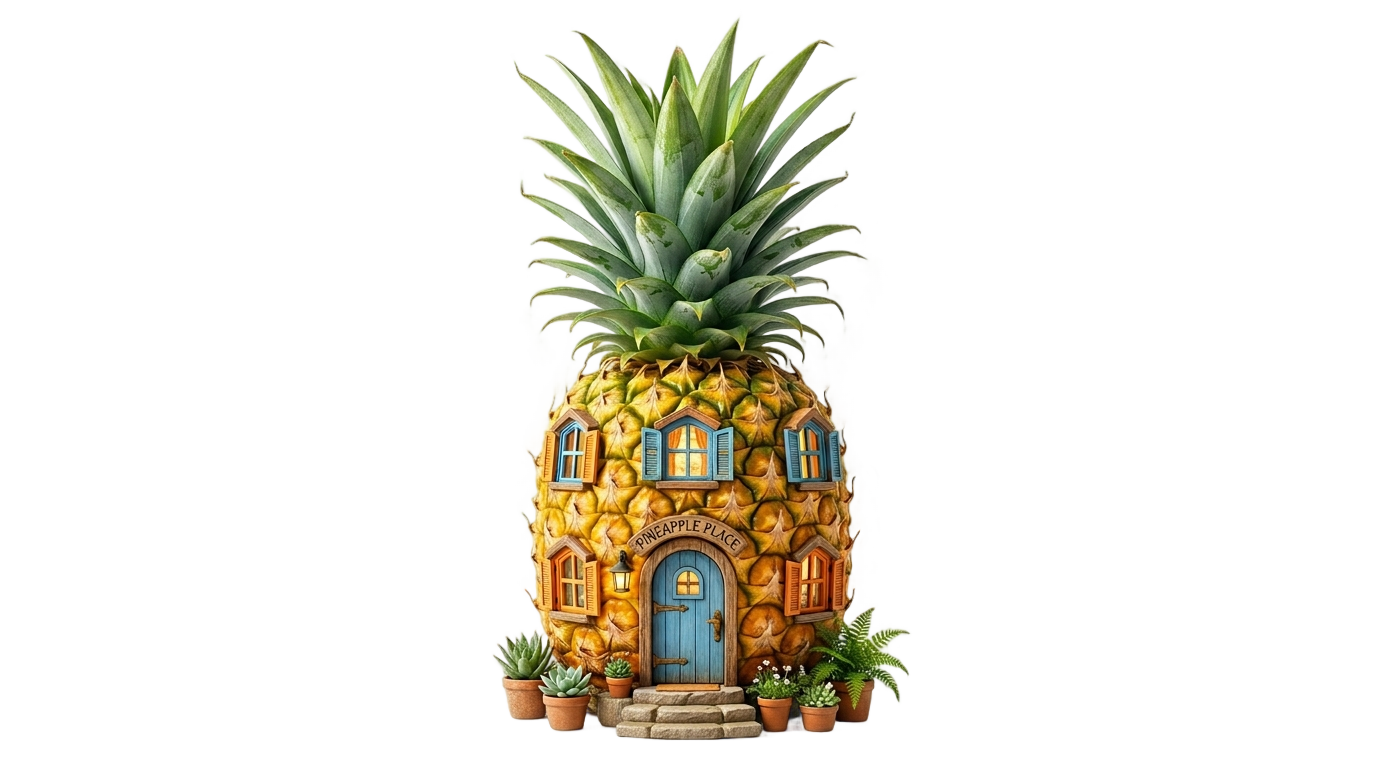 pineapple house png PNG transparent background
