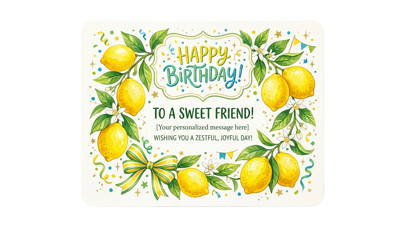 lemon birthday invitation png PNG transparent background