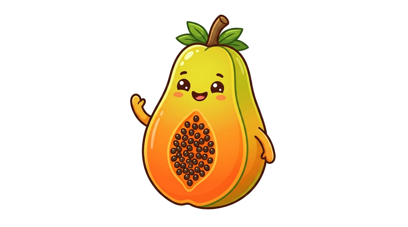 papaya cartoon png PNG transparent background