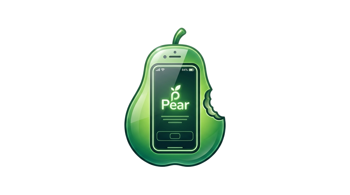 pear phone logo png PNG transparent background