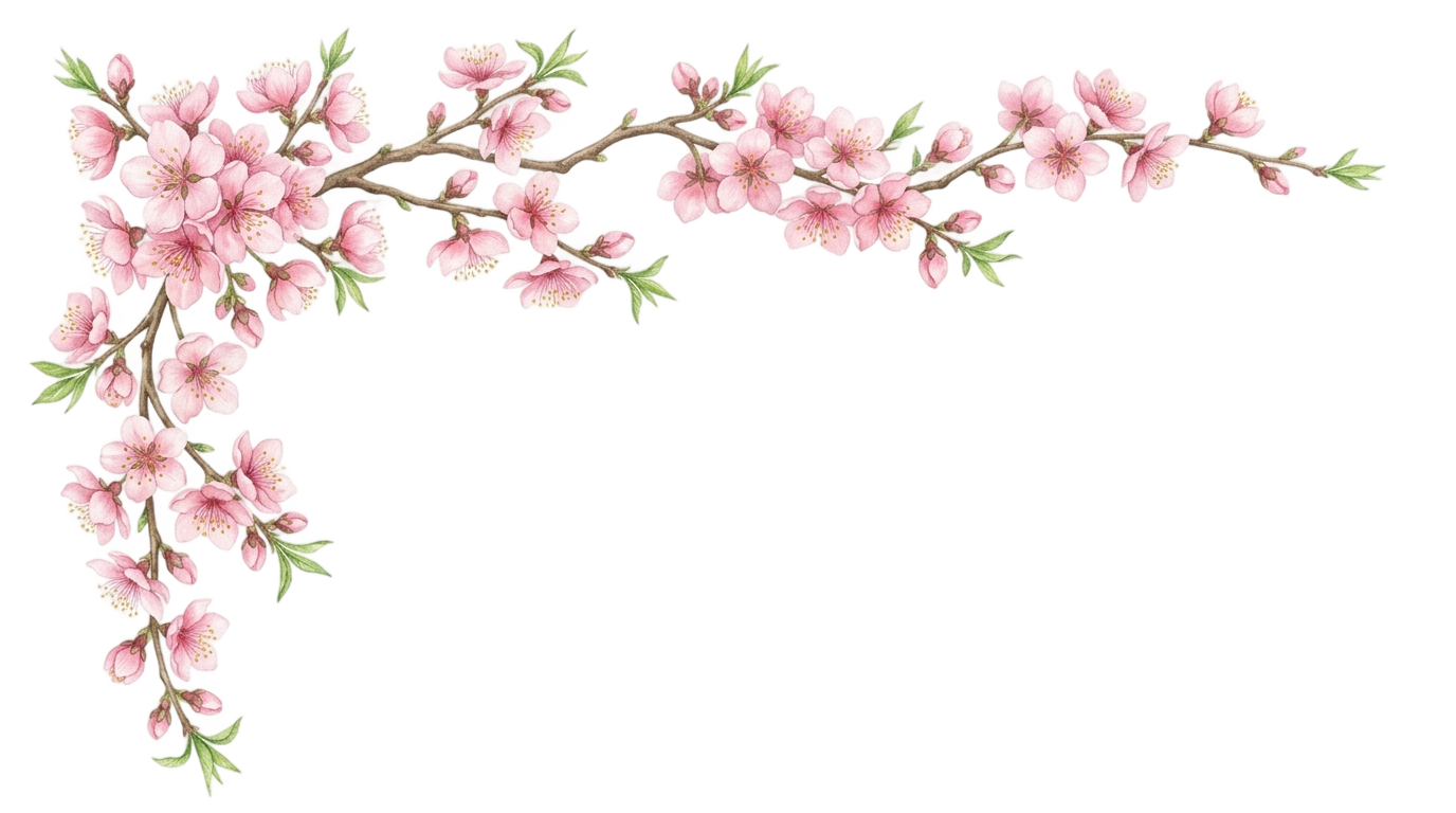 peach flower border png PNG transparent background