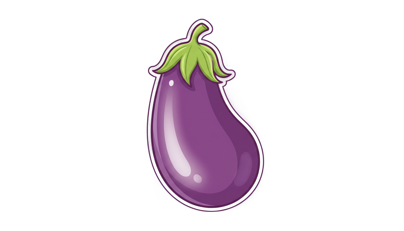 eggplant sticker png PNG transparent background