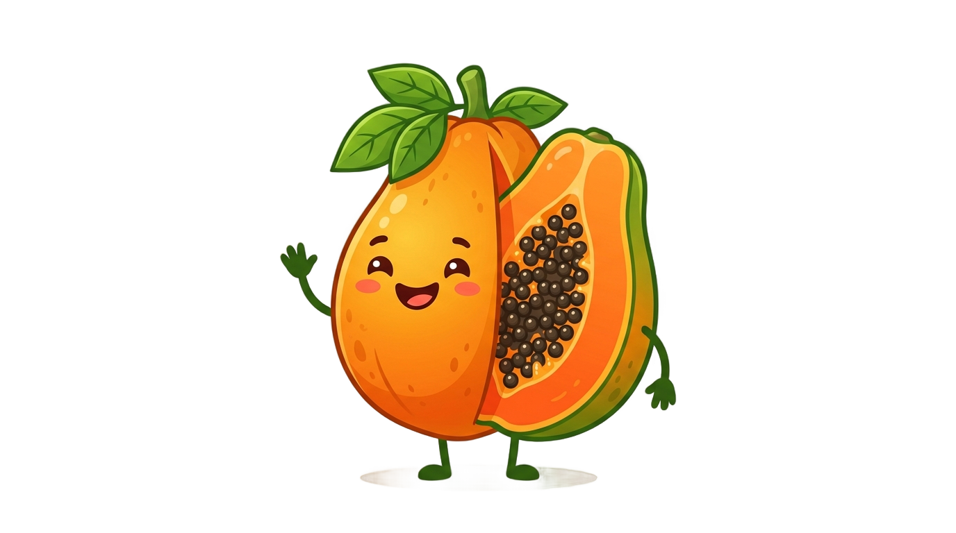 papaya animada png PNG transparent background
