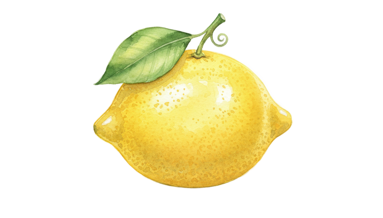 watercolour lemon png PNG transparent background