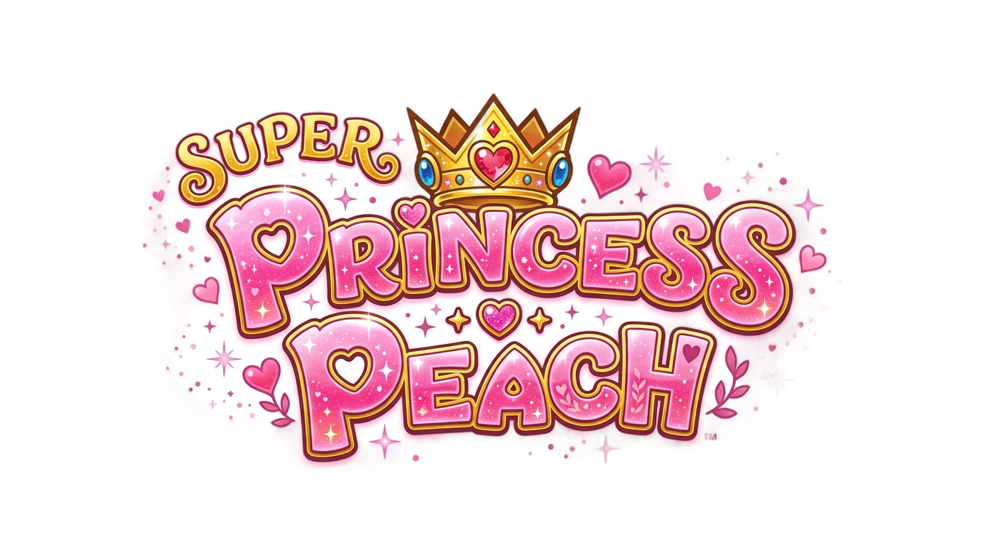 super princess peach logo png PNG transparent background