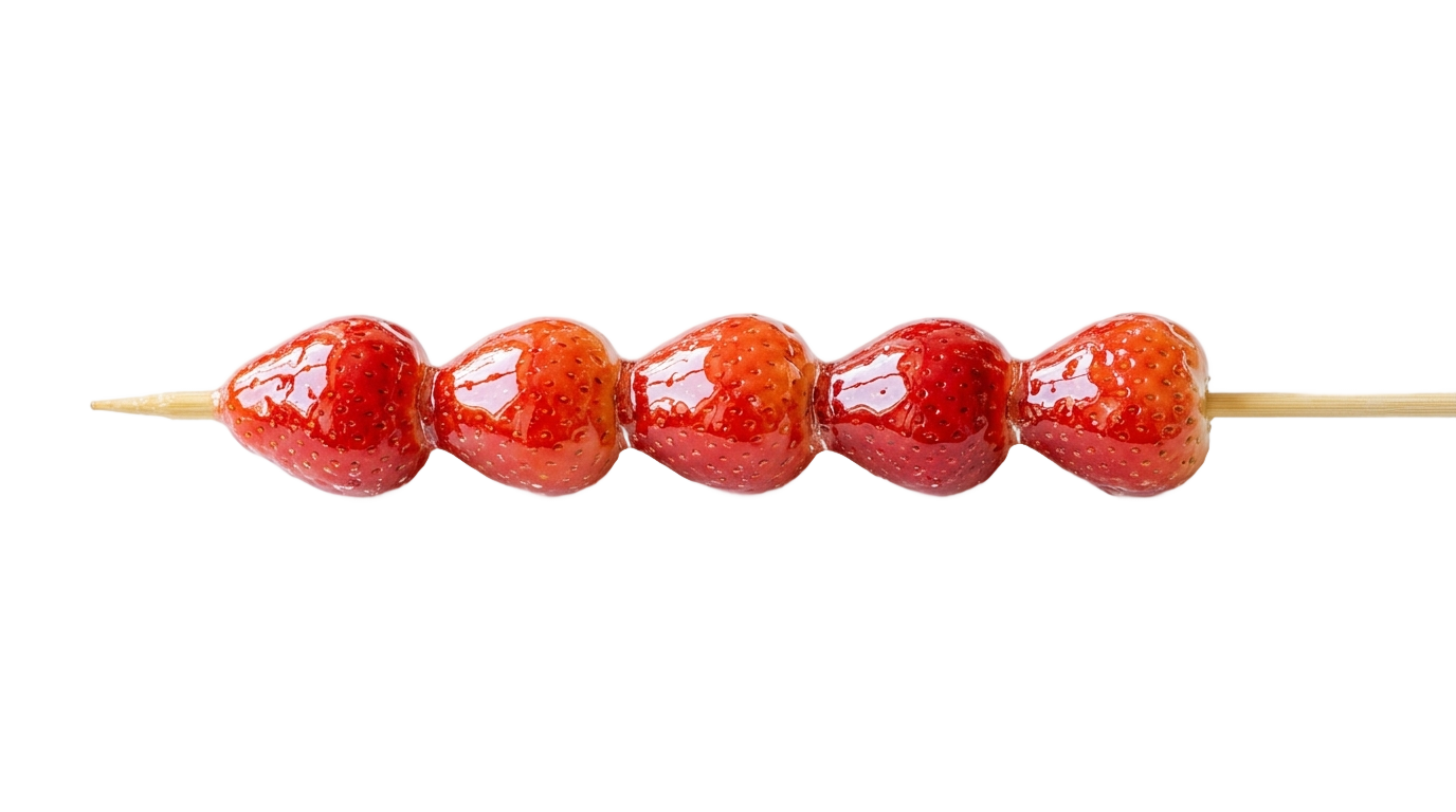 strawberry tanghulu png PNG transparent background