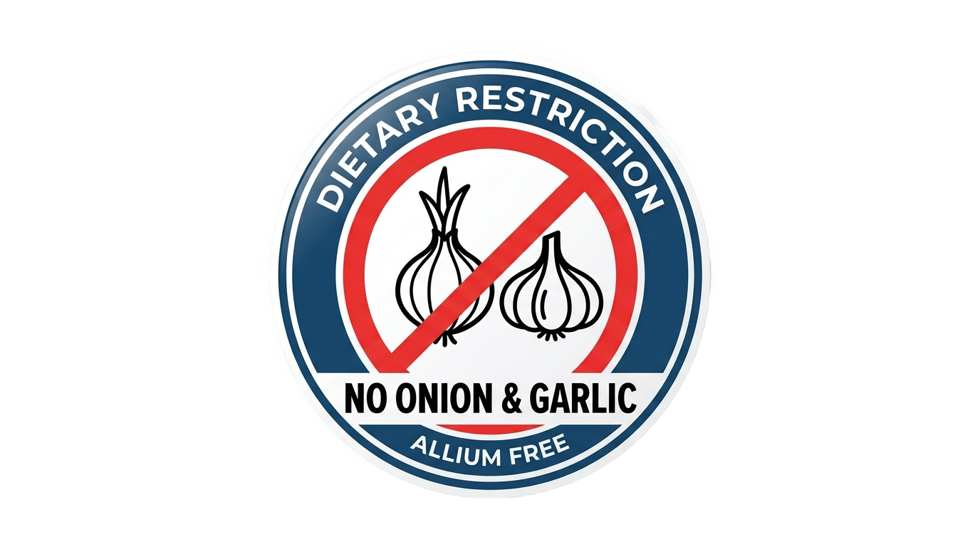 no onion no garlic logo png PNG transparent background