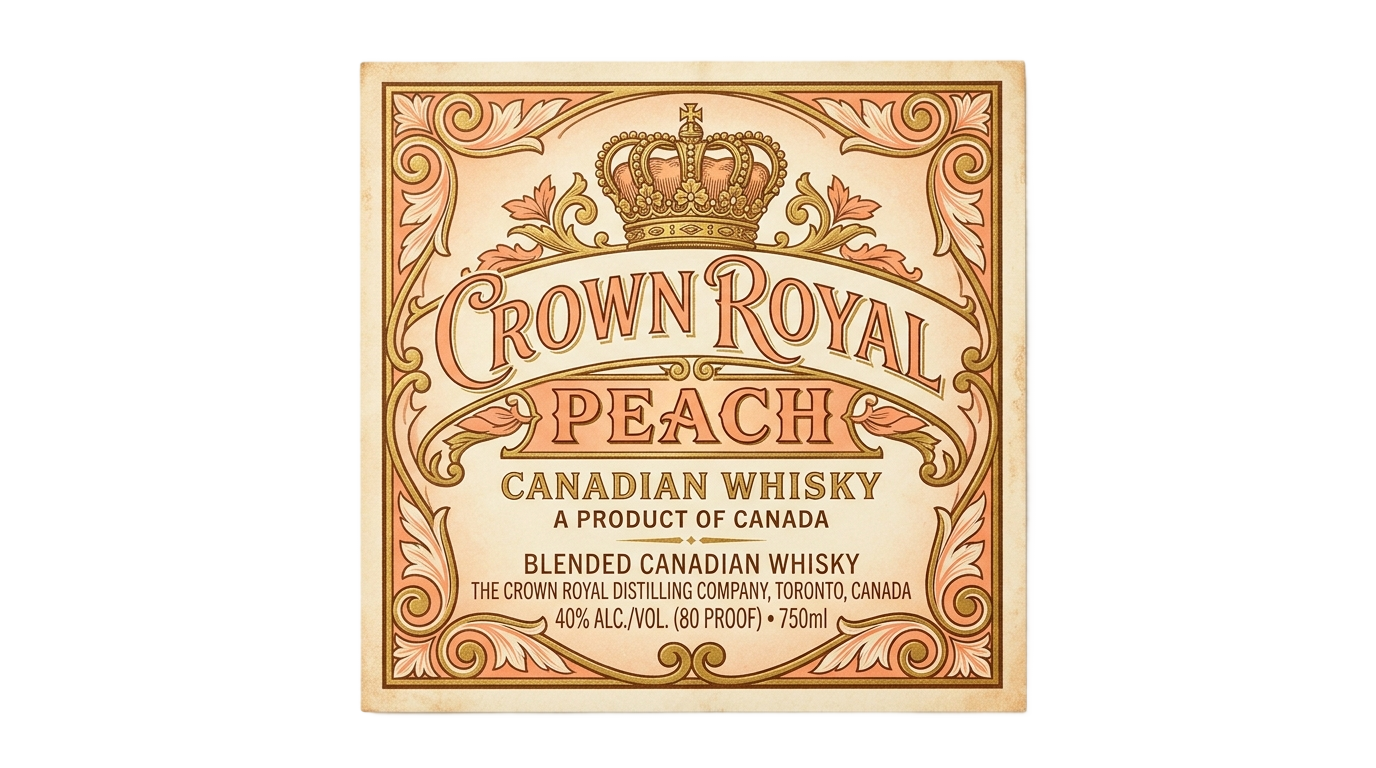 crown royal peach label png PNG transparent background