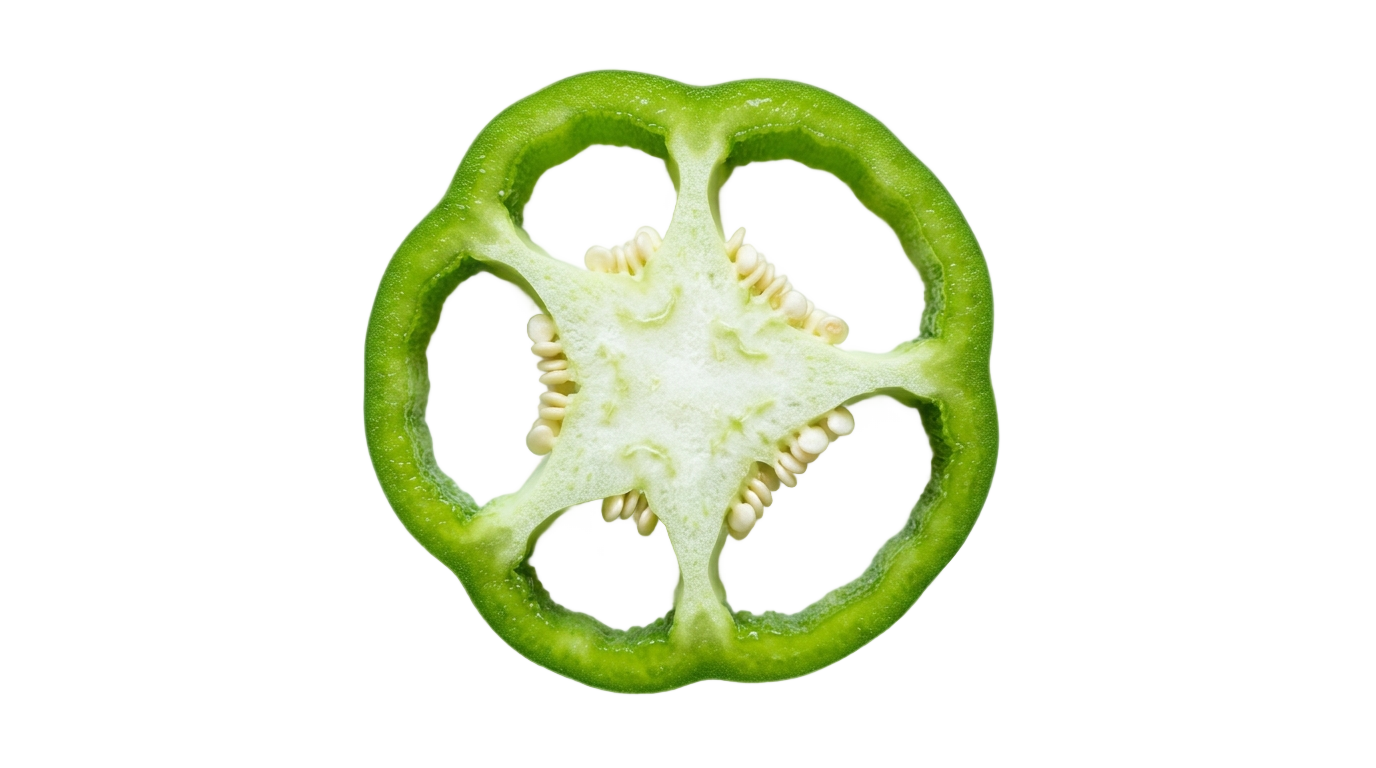 sliced green pepper png PNG transparent background