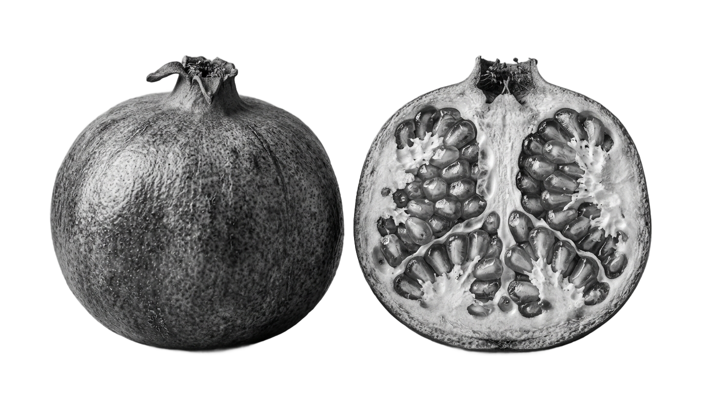 pomegranate png black and white PNG transparent background