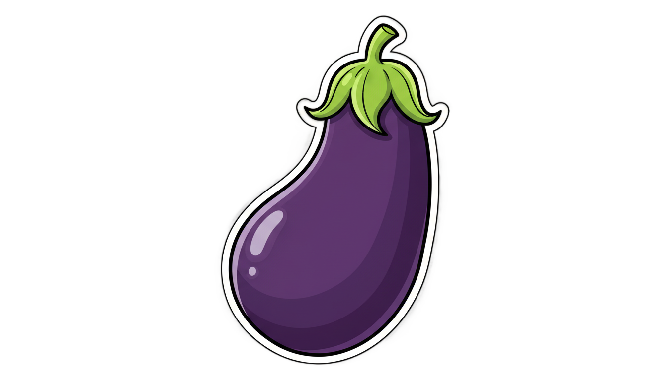 eggplant sticker png PNG transparent background