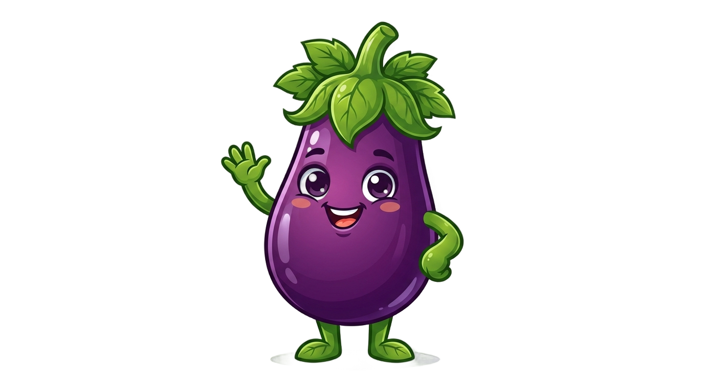 eggplant cartoon png PNG transparent background