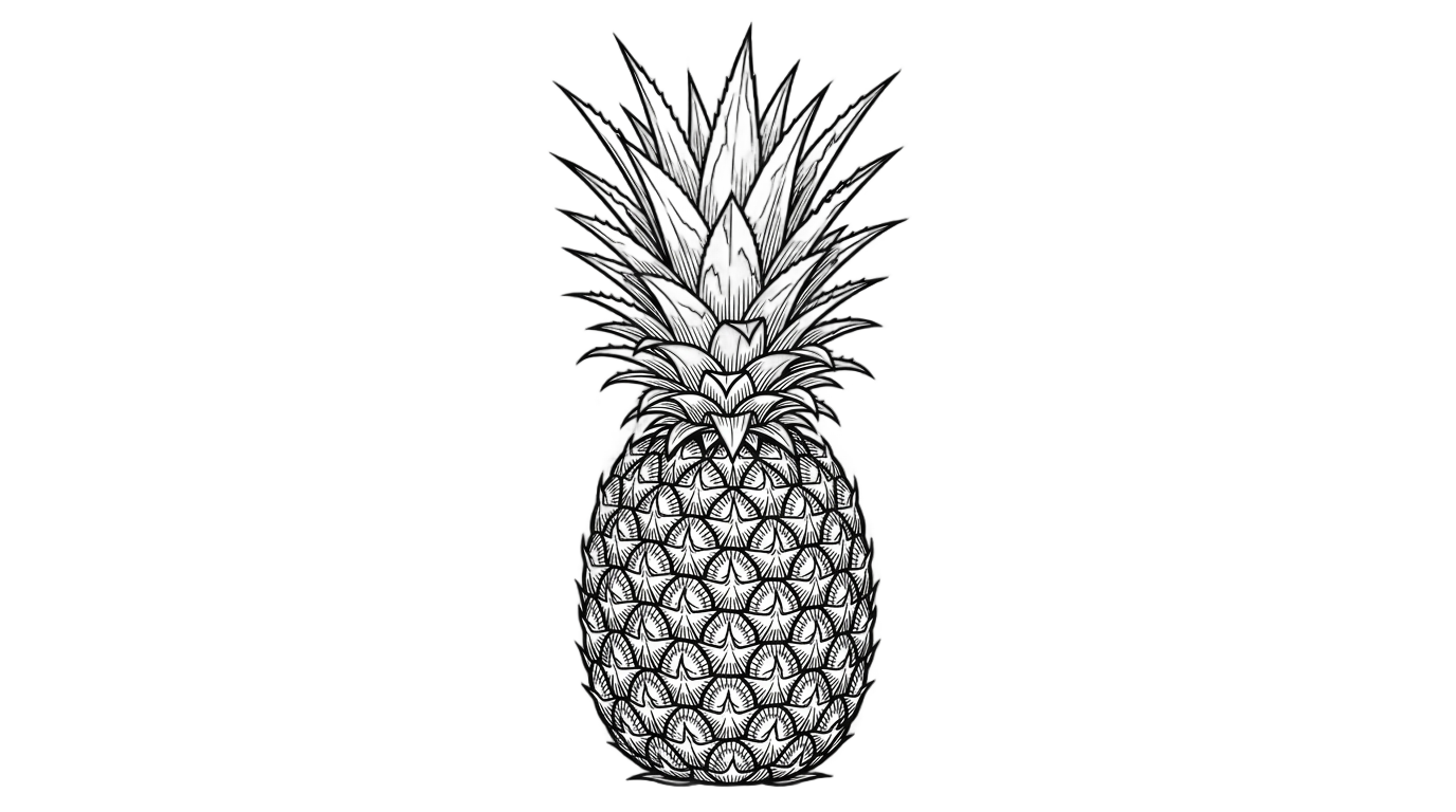 pineapple clipart black and white png PNG transparent background
