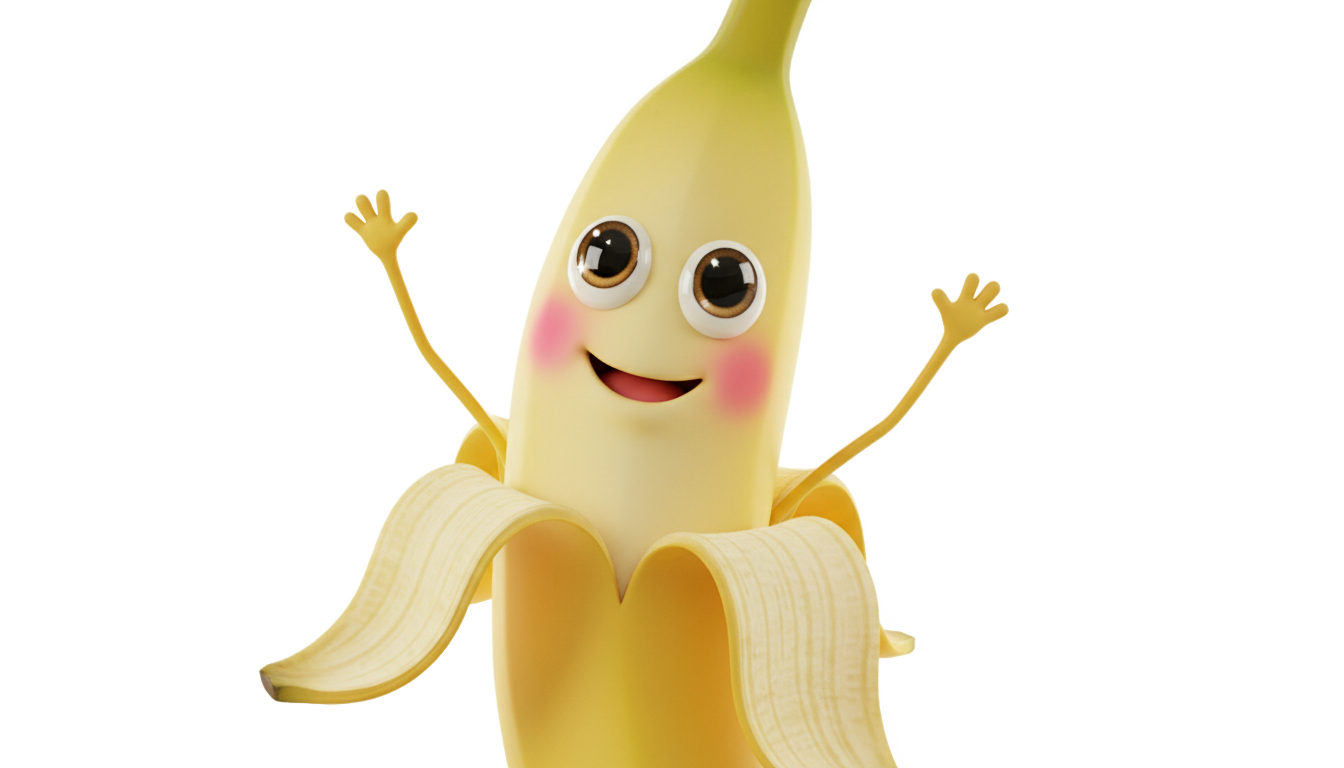 cute banana cartoon png PNG transparent background