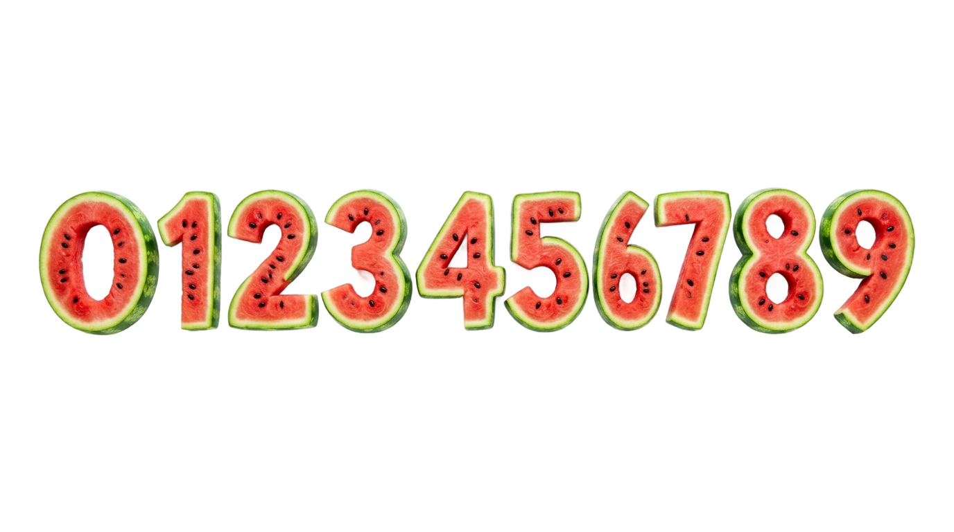 watermelon numbers png PNG transparent background
