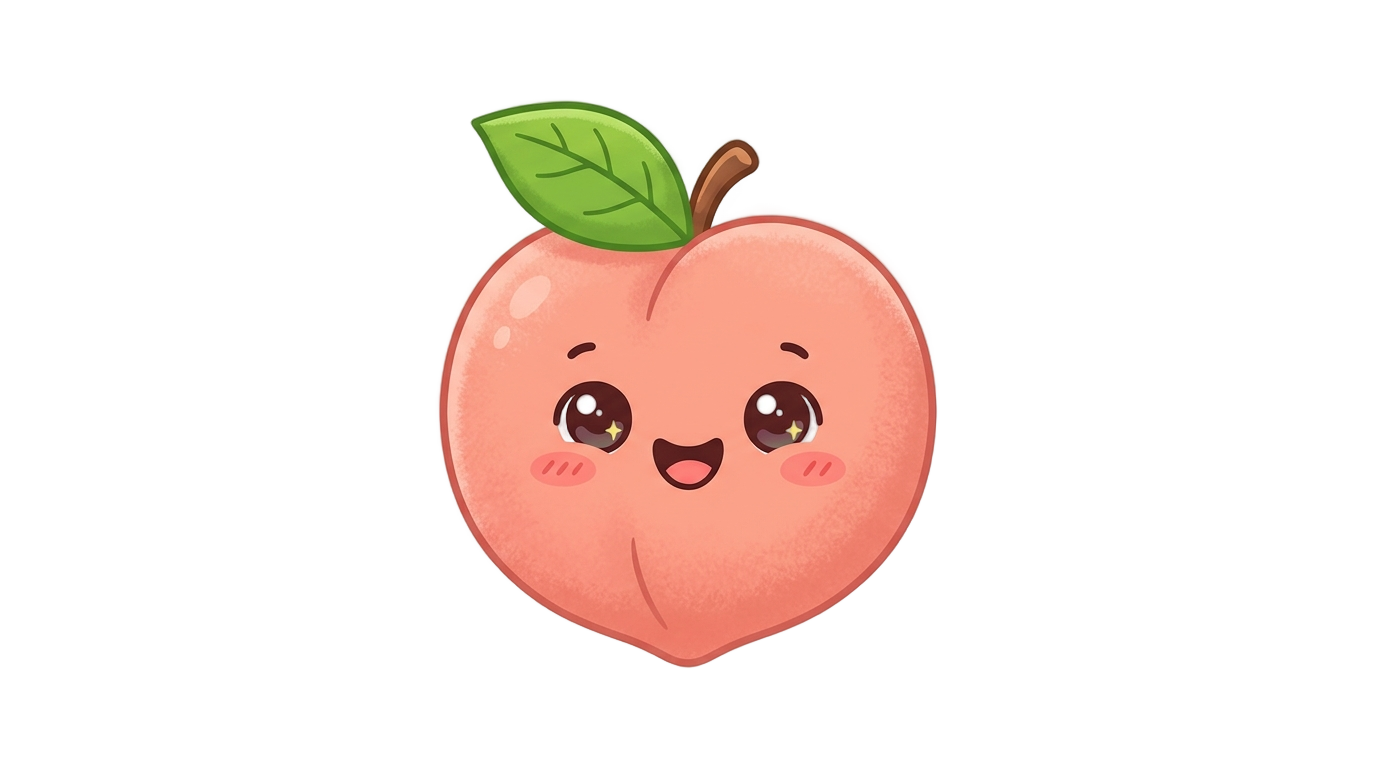 kawaii peach png PNG transparent background