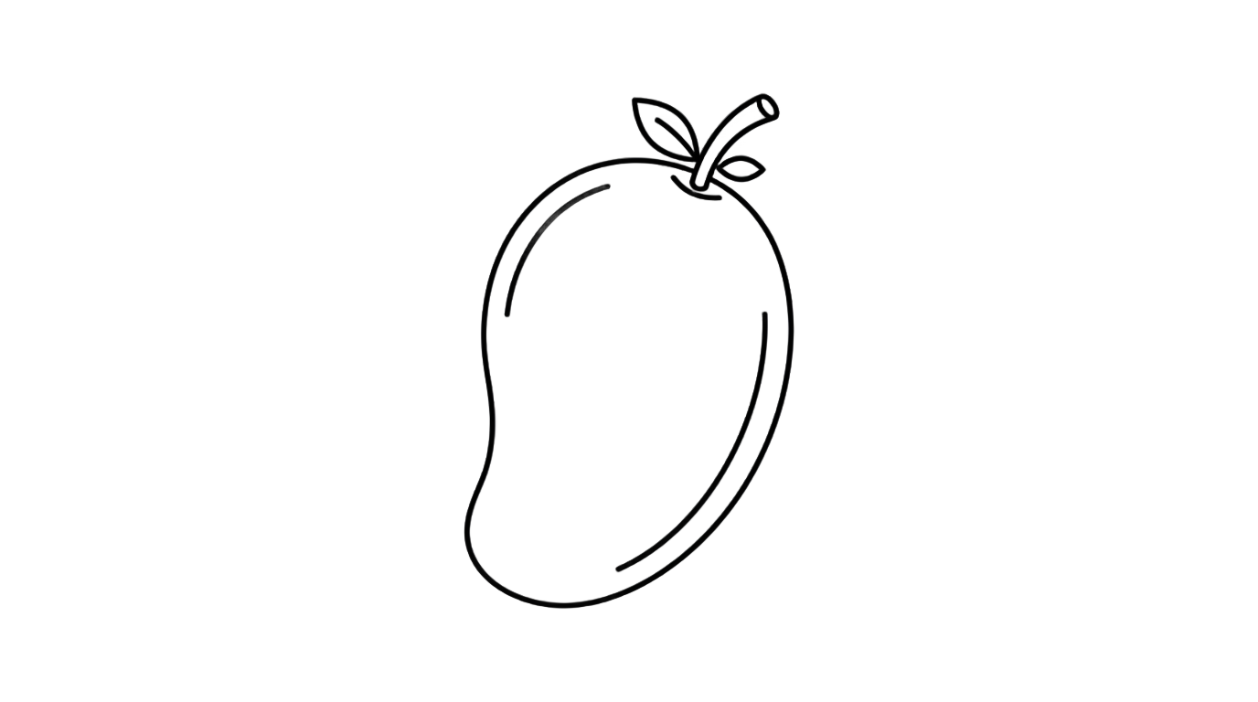 mango clipart black and white png PNG transparent background