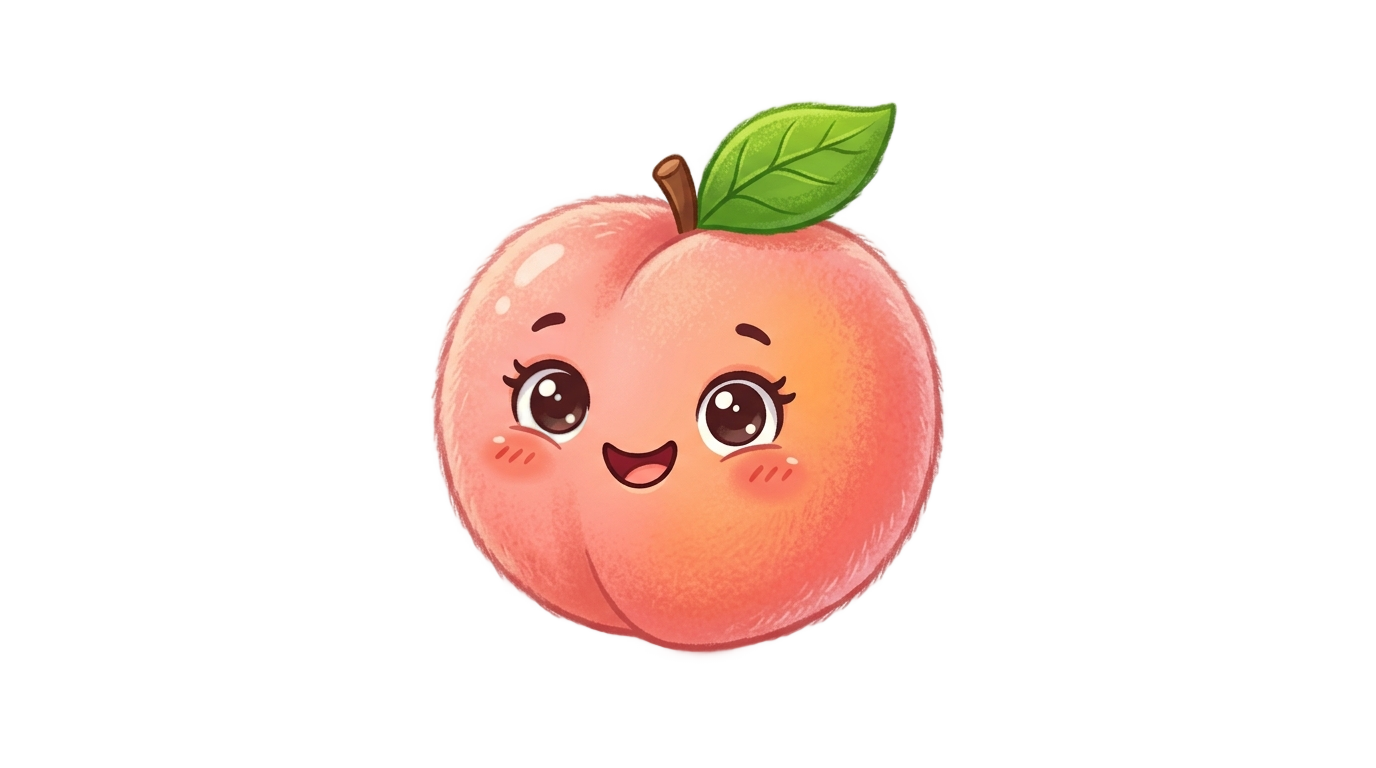 kawaii peach png PNG transparent background