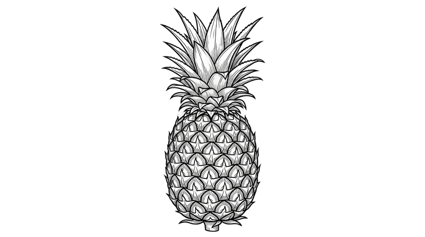 pineapple clipart black and white png PNG transparent background
