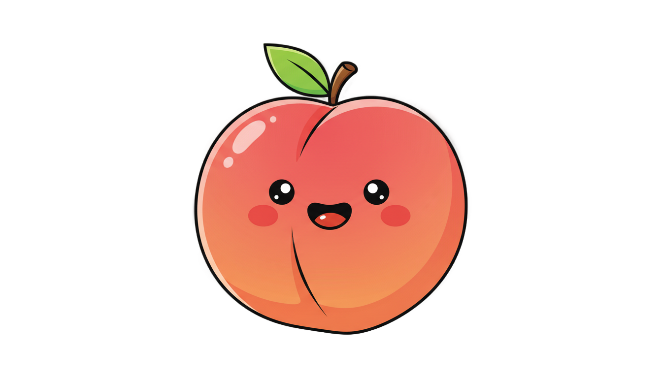 peach cartoon png PNG transparent background