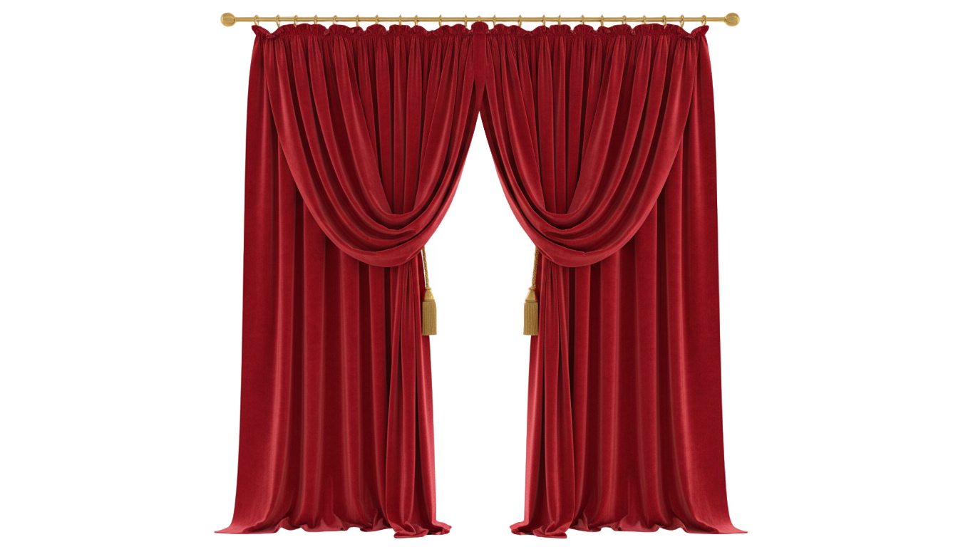 red stage curtain png PNG transparent background