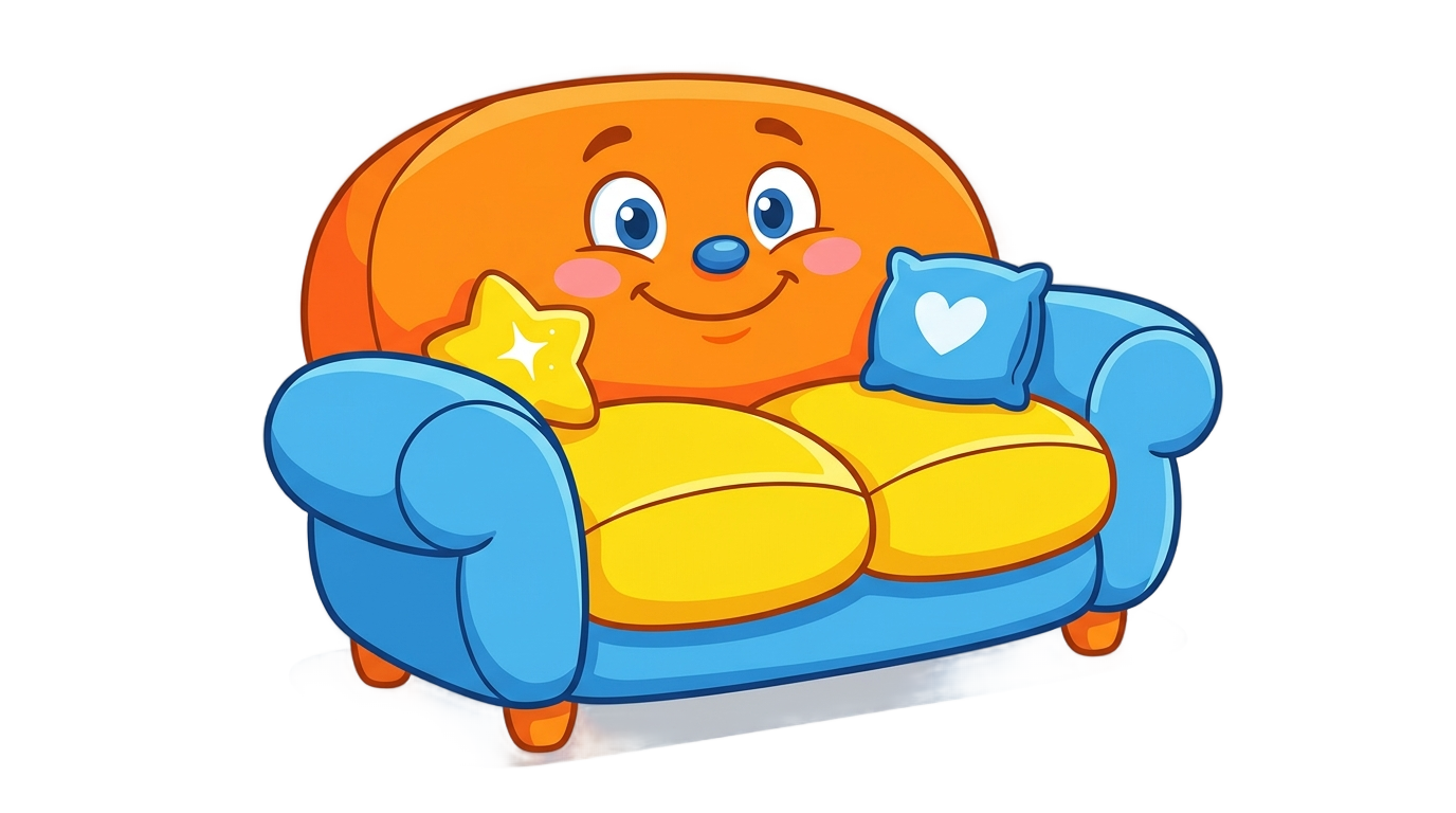 sofa animado png PNG transparent background