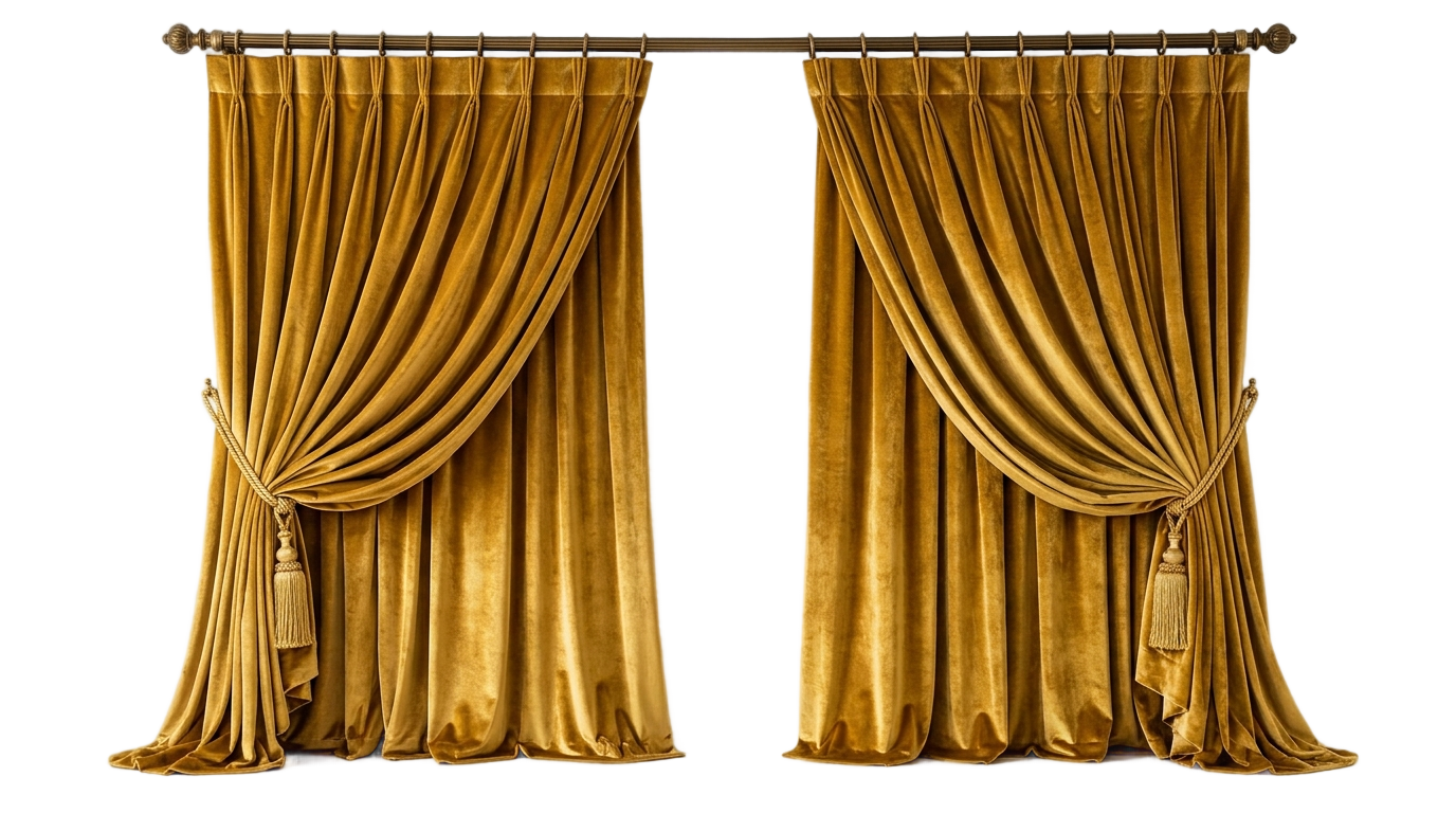 stage gold curtain png PNG transparent background