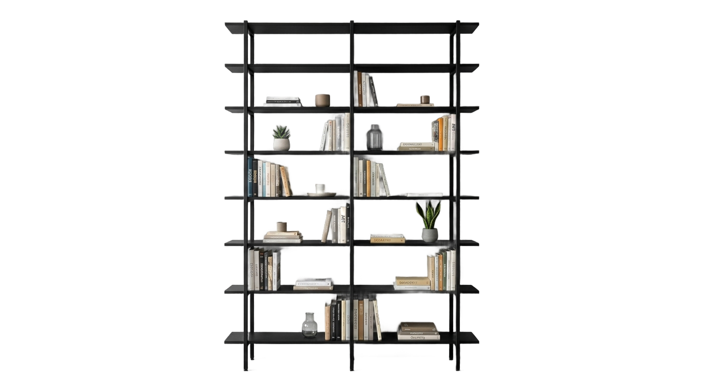black bookshelf png PNG transparent background