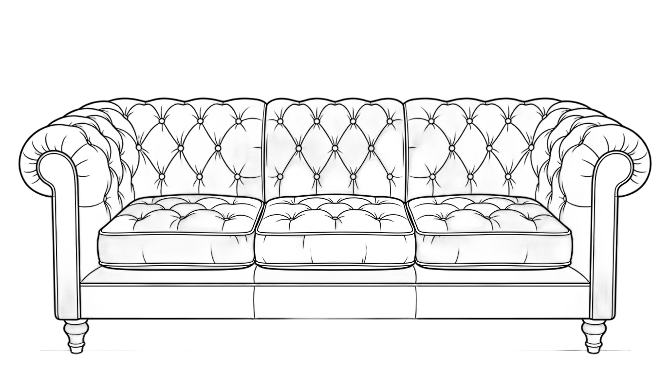 sofa png black and white PNG transparent background