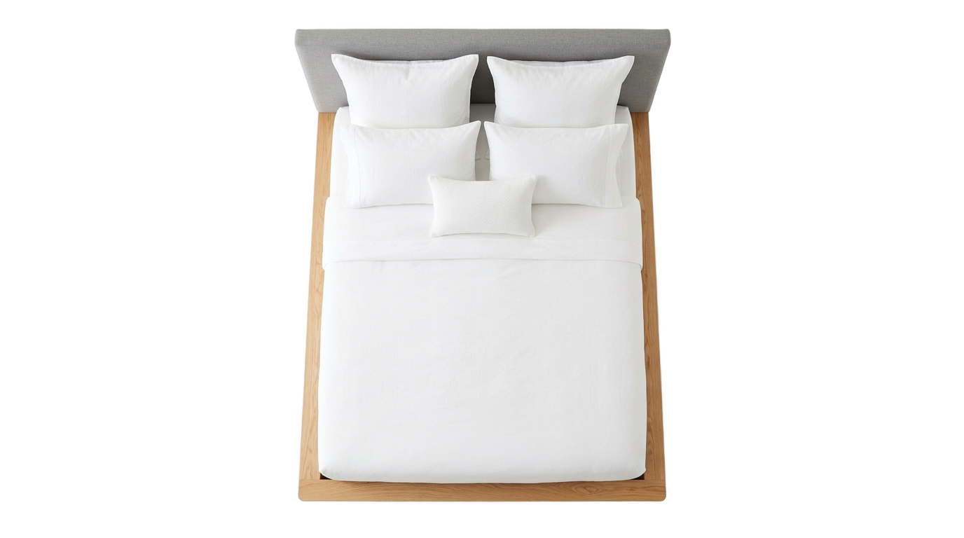 modern bed top view png PNG transparent background